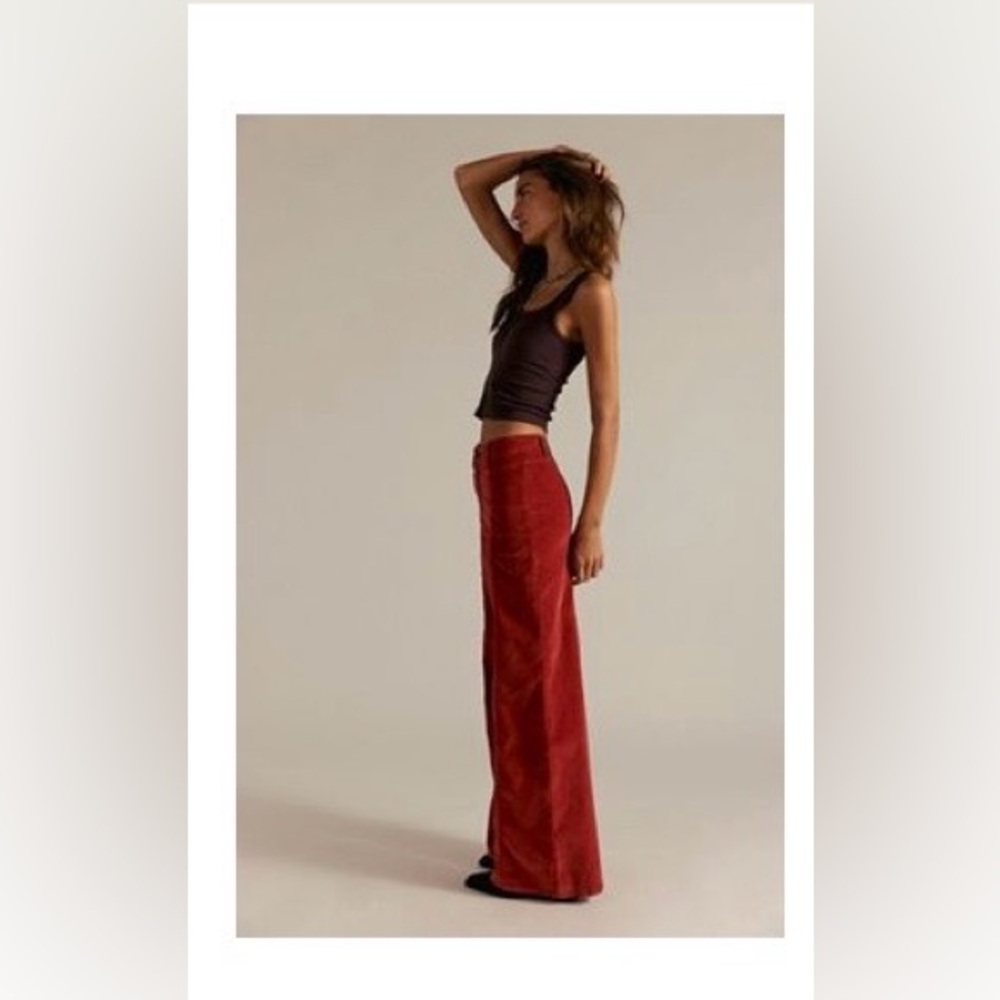 We the Free Libre Cord Wide-Leg Jeans 29 NWT Chili Oil